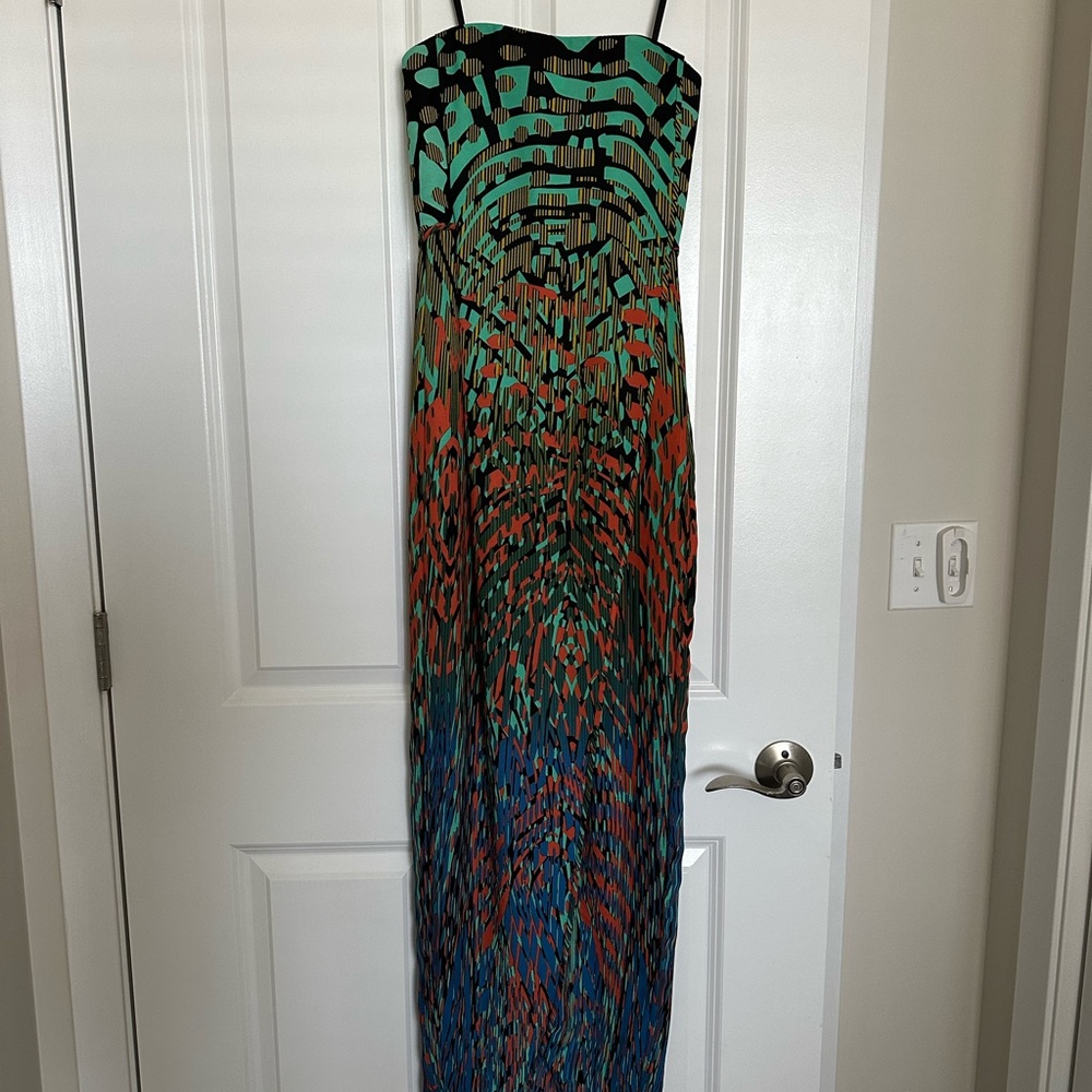 BCBG Max Azria Print Jesse Drape High Low Sleeveless Dress Women’s Size 0